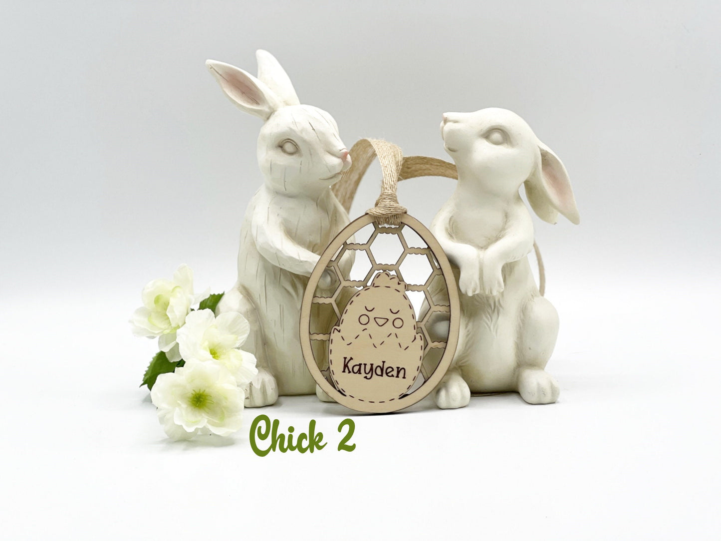 Personalized Wood Easter Basket Tags - 4" x 3 1/4"