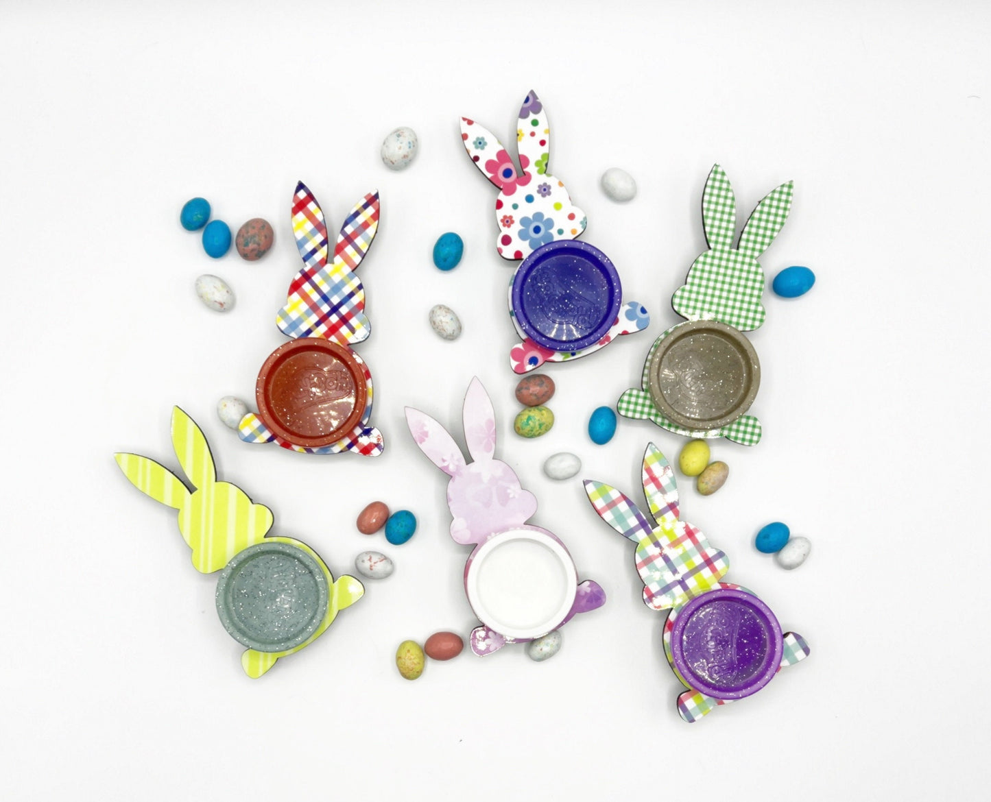 6 Adorable Play-doh Easter Basket Bunnies - 5" x 2 3/4"